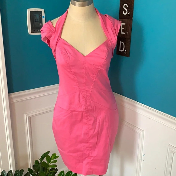 bebe Dresses & Skirts - Women’s Bebe pink fitted cap sleeve dress Medium